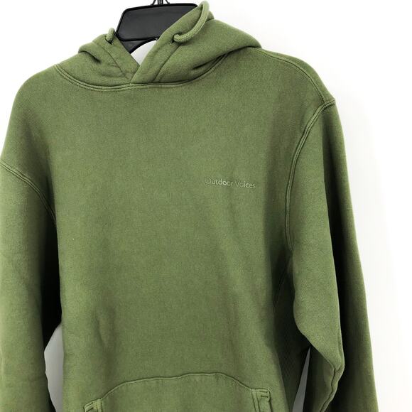 OUTDOOR VOICES Men's Nimbus Hoodie XS Tea Tree Green 100% Cotton Sweatshirt NWT - Picture 4 of 9